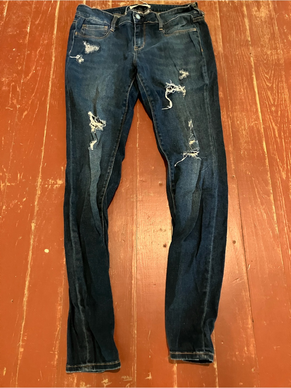Bullhead Dark Blue Ripped Skinny Jeans